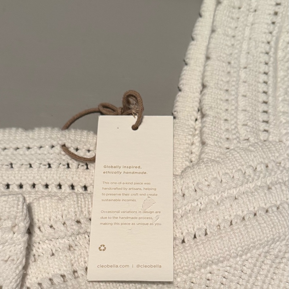 Cleobella Ivory Knit sweater with Puff Sleeves,  discount, NWT - Picture 4 of 7
